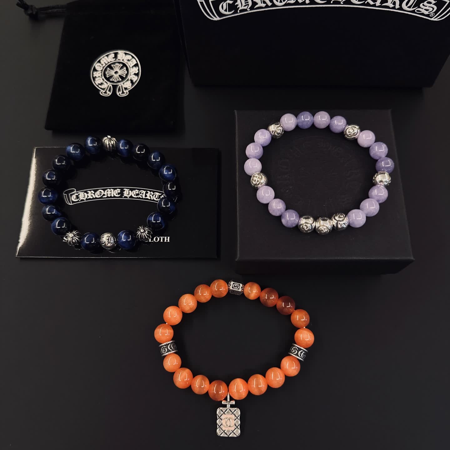 Chrome Hearts Beaded Bracelet Set Chrome Hearts Beaded Bracelet Set